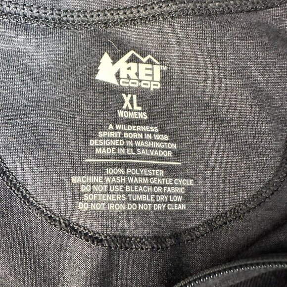 REI Women's Lightweight Base Layer Half-Zip Wicking Top, Size XL, Charcoal Black - Picture 7 of 9